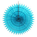 Turquoise Paper Fans, 5 Sizes