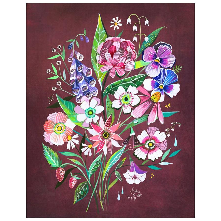 Burgundy Bouquet Print