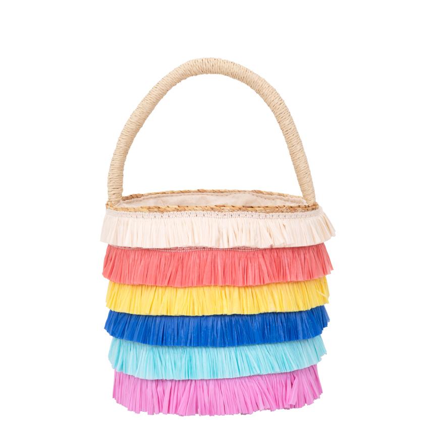 Meri Meri Raffia Fringed Woven Straw Bag