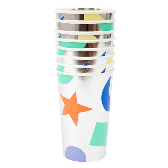 Meri Meri Silver Geometric Highball Cup