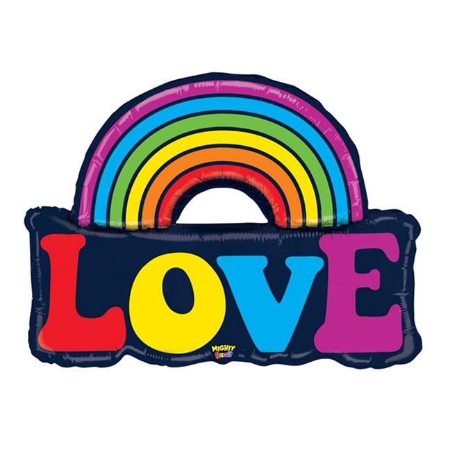 37" Rainbow LOVE Balloon (non foil)