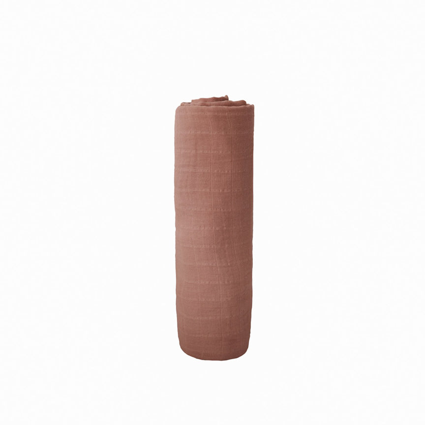 Muslin Swaddle Blanket Organic Cotton- Cedar