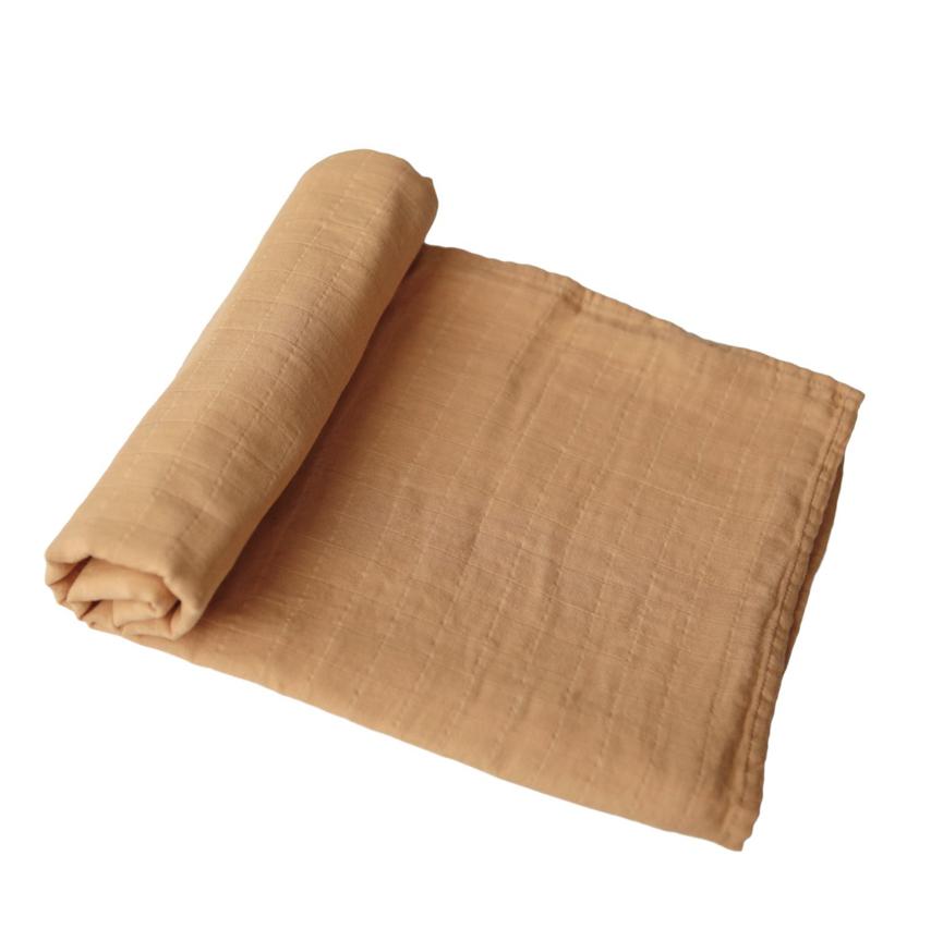 Muslin Swaddle Blanket Organic Cotton- Fall Yellow