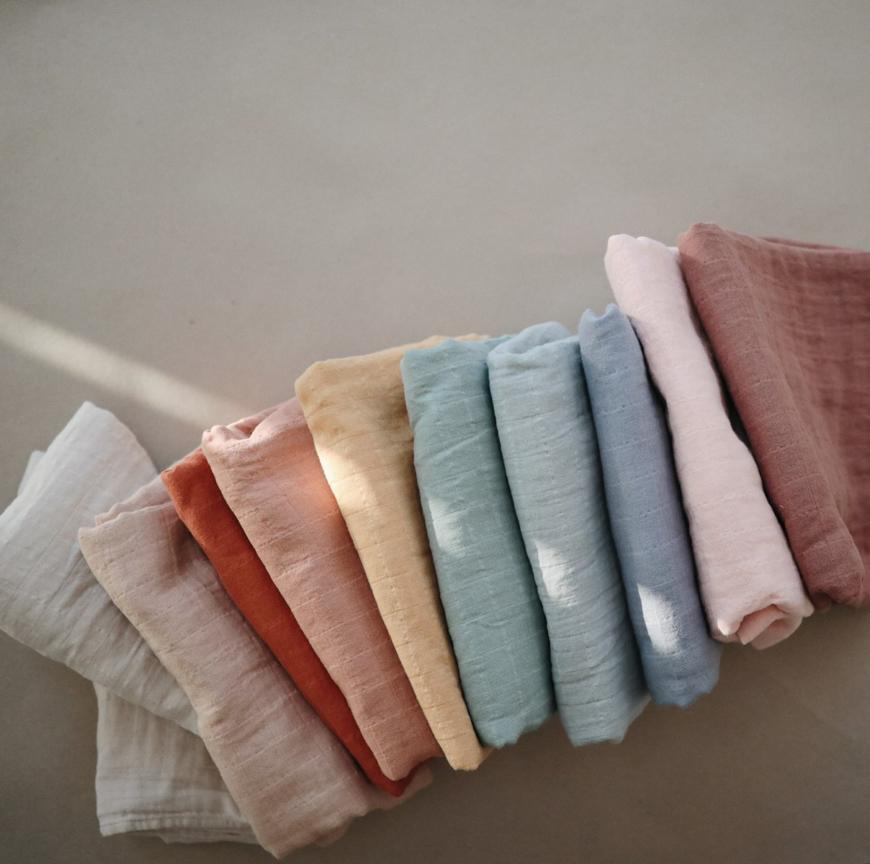 Muslin Swaddle Blanket Organic Cotton- Rose Vanilla