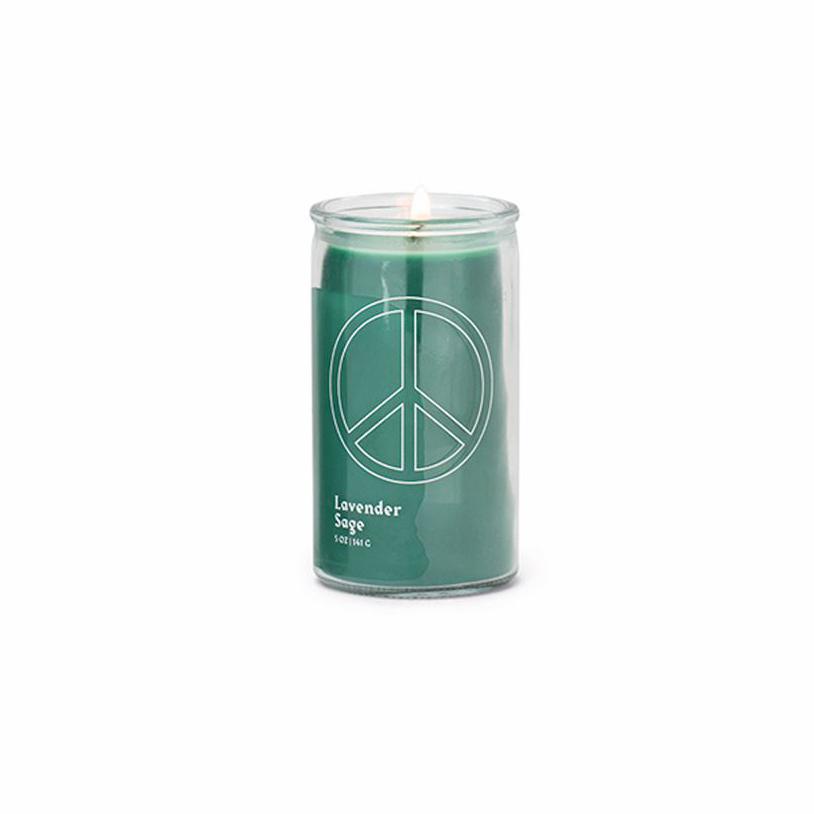 Peace Sign Pillar Candle