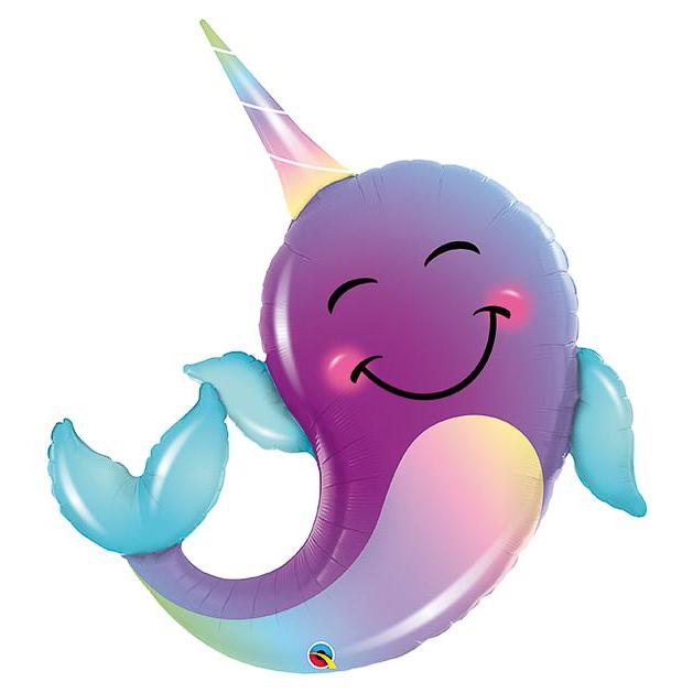 40" Foil Balloon, Party Narwhal