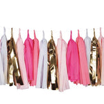 Gold and Pink Tassel Garland