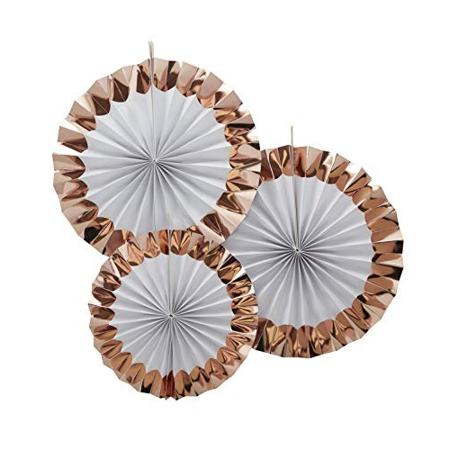 Rose Gold & Cream Fan Set