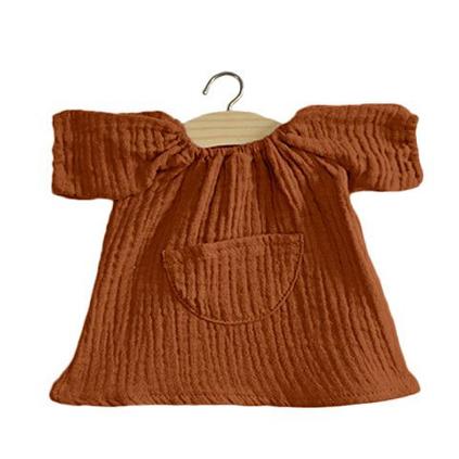 Minikane Jeanne Cotton Double Gauze Doll Dress, Cognac