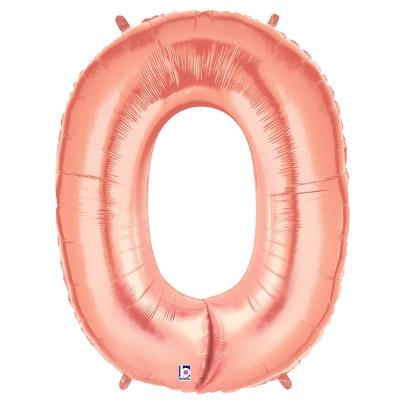 40" Number Zero Megaloon Rose Gold