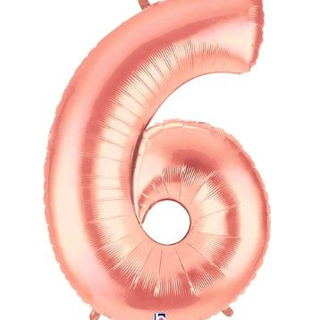 40" Number 6 Megaloon Rose Gold