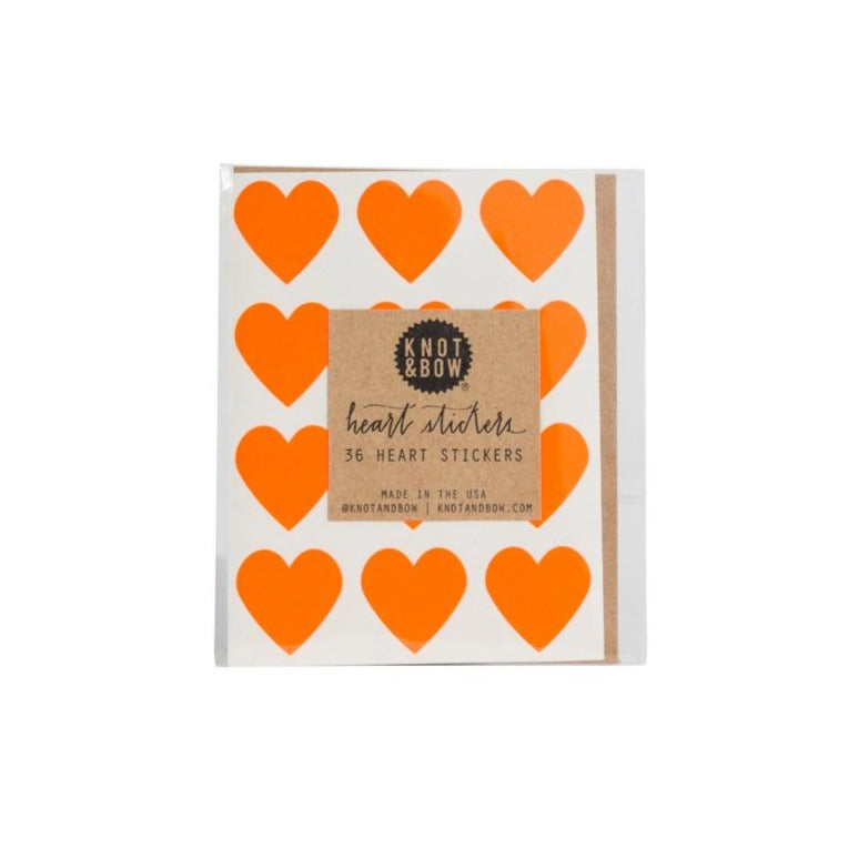 Neon Red Heart Stickers