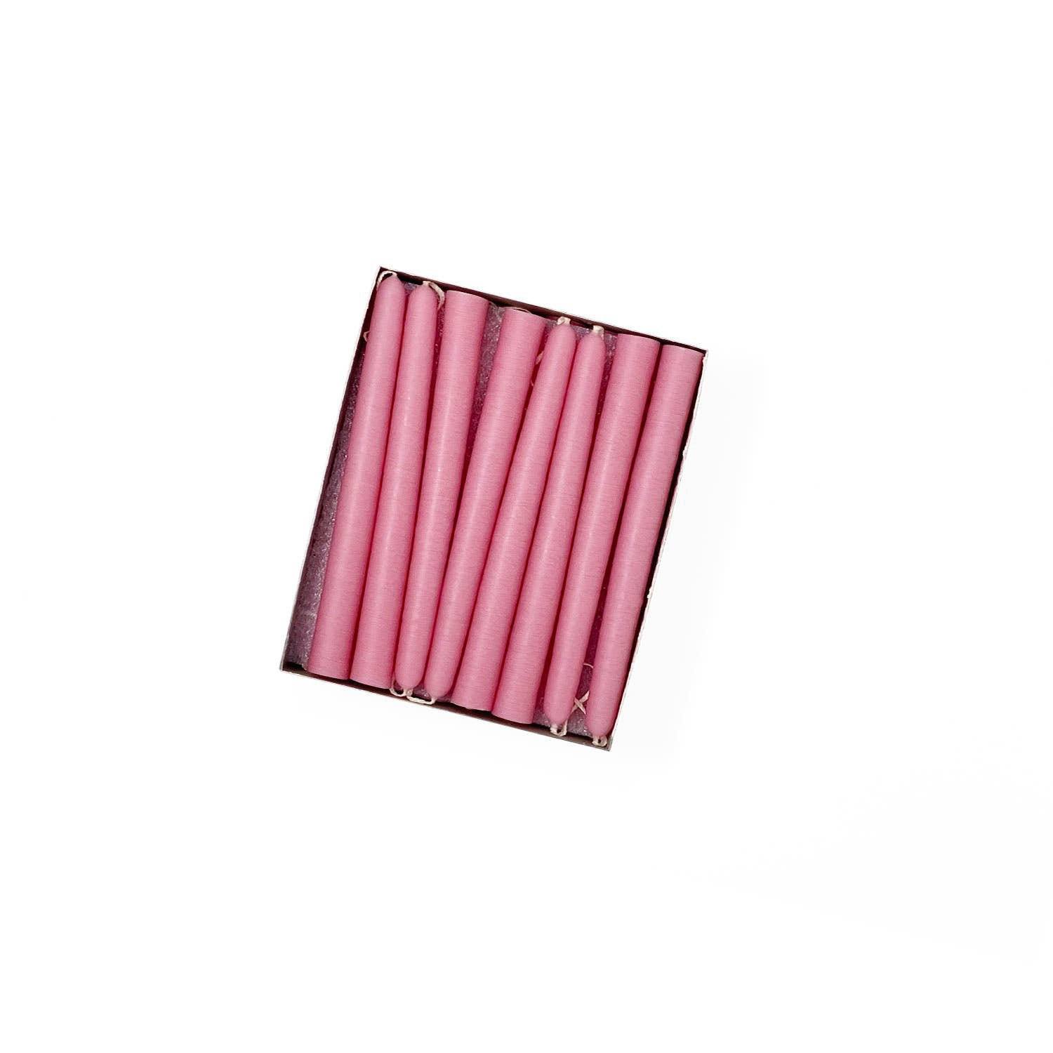 4.5" Tiny Taper Candles, Dusty Rose, One Pair