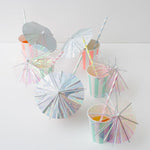 Holographic Silver Cocktail Umbrellas Longer Stick available at Shopsweetluluss