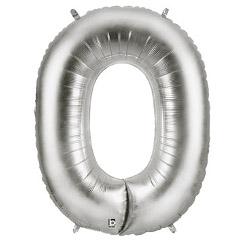 40" Number Zero Megaloon Silver