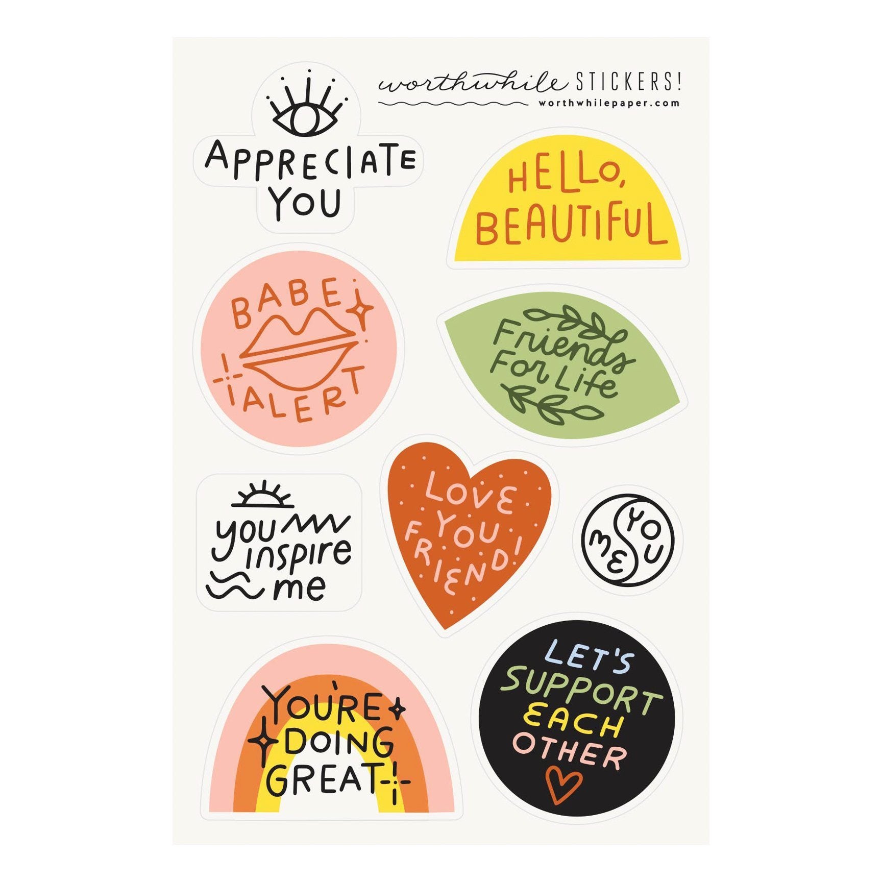 Friendship Sticker Sheet - Gender Neutral