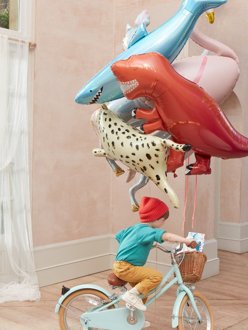 Meri Meri T-Rex Foil Balloon in Red