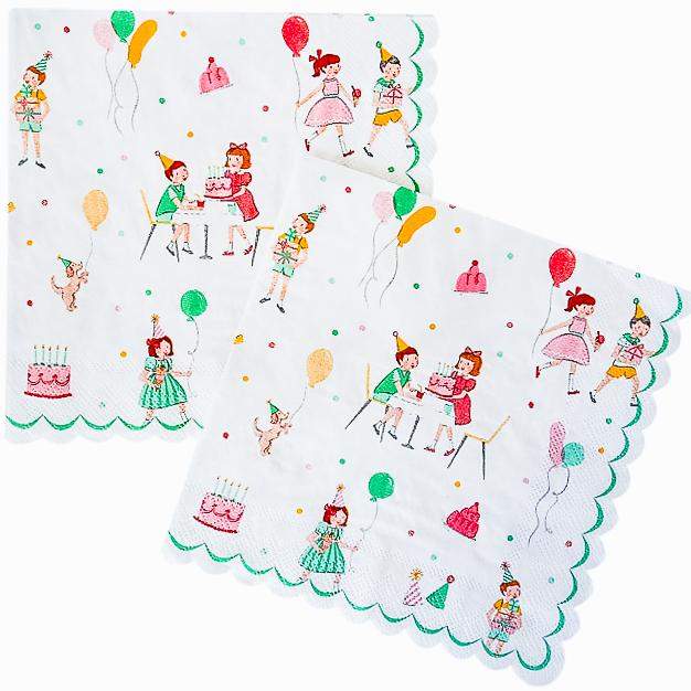 'It's a Party' Large Vintage Napkins - Shopsweetluluss