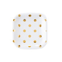 My Mind's Eye Gold Dot 7" Plate - Cream - Shopsweetluluss