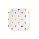 My Mind's Eye Gold Dot 7" Plate - Cream