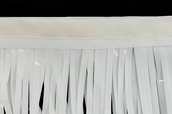Plastic 'Wet Look' White Fringe Curtain